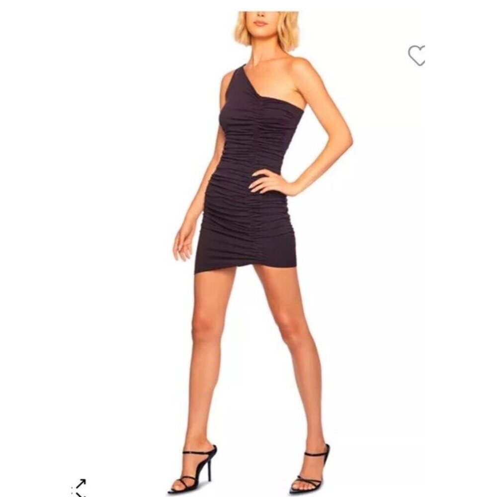 NWOT Susana Monaco Asymmetric One Shoulder Dress Women Black Size S MSRP $178